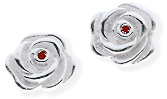 Heartbreaker Damen- Ohrstecker Hildegard k. 925 Silber Brillantschliff Rubin rot LD HK 21 RP