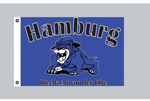 Everflag Flagge 90 x 150 : Hamburg die Macht von der Elbe (Bulldogge)