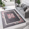 TAPISO Dream Teppich Wohnzimmer Schlafzimmer Kurzflor Modern Grau Creme Rot Griechisch Viereck Ornament Floral Bordüre Meliert ÖKOTEX 140 x 200 cm