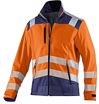 KÜBLER Workwear | KÜBLER REFLECTIQ Softshell Arbeitsjacke PSA 2 | warnorange/dunkelblau | Größe XL
