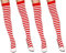 krautwear® Damen Gestreifte Overknees Strümpfe 2 Paar Ringelstrümpfe Karneval Fasching Cosplay 80er Jahre (2x rot-weiss)