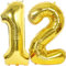 Helium Luftballons 12 gold Geburtstagsdeko 40 12 Geburtstag Party Dekoration Supplies,ballon 12 geburtstag,12 luftballon gold,folienballon 12 geburtstag mädchen Junge ballon 12 geburtstag deko(12)