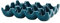 Rachael Ray Solid Glaze Ceramics Egg Tray/Holder, 12 Cup, Teal