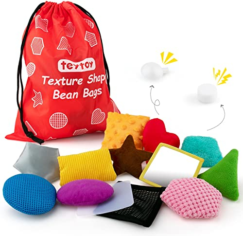 teytoy Sensory Bean Bag, Texture Beanbags, Set of 12 Fidget Toys for Autism, Shape Bags with Preschoolers, Fine Motor & Play Boys and Girls