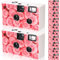 12 Pack Disposable Camera for Wedding Single Use Film Camera with Flash for Wedding, Anniversary, Travel, Camp, Party Supply (Pink Rose)