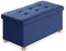 BRIAN & DANY Sitzbank mit Stauraum, Faltbar Sitztruhe Sitzhocker mit Deckel, Sitzcube Fußablage, ​Marineblau, 76 x 38 x 40 cm