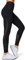 Yvette Sport Leggings Damen mit Mesh Taschen, Blickdicht high Waist Sporthose für Fitness Yoga Streetwear, Schwarz, XL