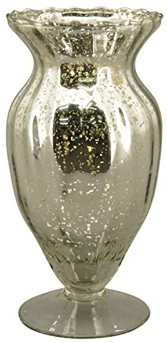 Vase Verrerie - Silber - Glas - 9,5x9,5x18 cm
