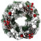 YAOJIWANG Christmas Wreath 40cm/16inch Door Wreath Outdoor Indoor Decorations Red Mixed Glitter Finish Artificial and Natural Mix