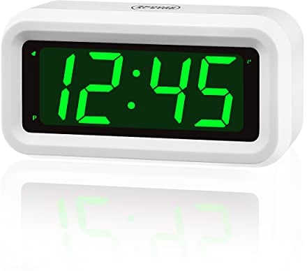 KWANWA Digital Alarm Clock Battery Operated Powered Only,Adjustable LED Brightness,12Hr/24Hr,Cordless,Small LED Clock For Bedroom Office Travel