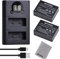 Batmax Lot de 2 batteries NP-W126 NP-W126S et double chargeur LCD avec port de type C compatibles avec Fuji X-A1, X-E1, X-E2, X-M1, X-Pro1, HS30EXR, HS33EXR, HS50EXR