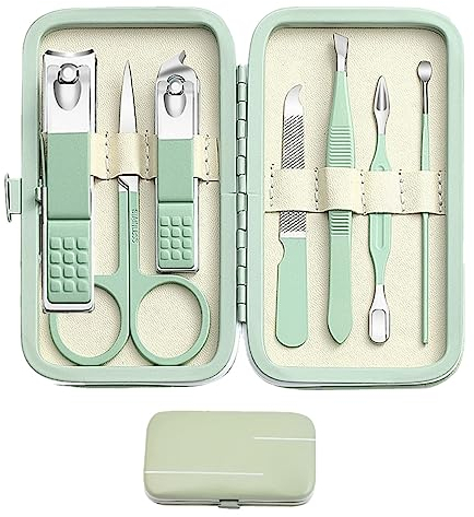 Kit Manucure Coupe Ongles Ensemble de Coupe-Ongles Ensembles de manucure avec boîte de Voyage Portable pince à ongles outils pour hommes femmes ami famille