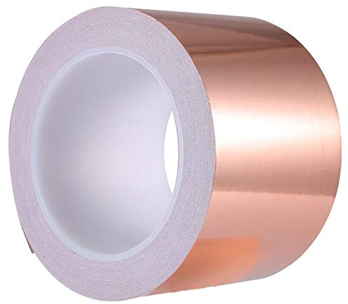 Bahderaus Kupfer Folien Band 70 Mm X 20 M für Abschirmung Leit FäHiger Klebstoff für Elektrische Reparaturen, Sperr Band Gitarre
