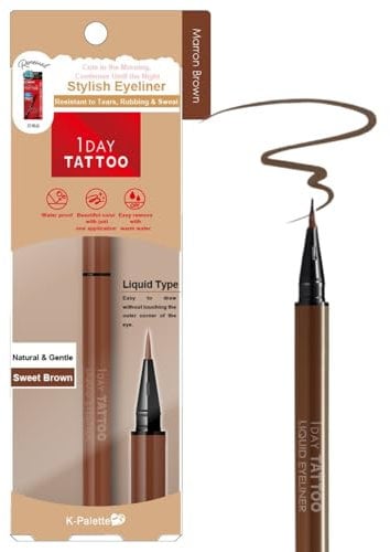 K-Palette 1DAY TATTOO Liquid Eyeliner 03 Maroon Brown, 0,67 ml