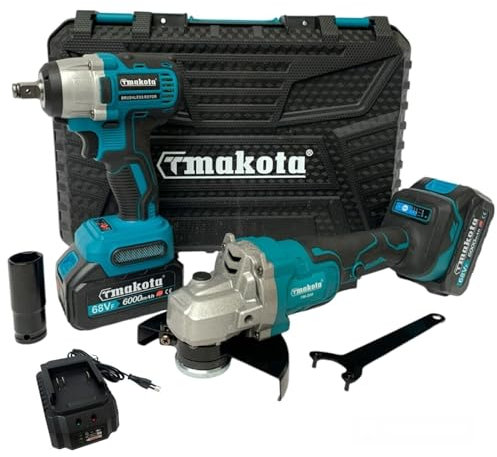 Kit 2 in 1 Avvitatore a impulsi Svitabulloni + Smerigliatrice a Batteria 68V
