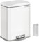 SONGMICS Papelera de Cocina, Cubo de Pedal de 20 L, Cubo de Basura, Tapa de Cierre Suave, Permanece Abierta, Cubo Interior, Incluye 15 Bolsas de Basura, Blanco Nube LTB543W01