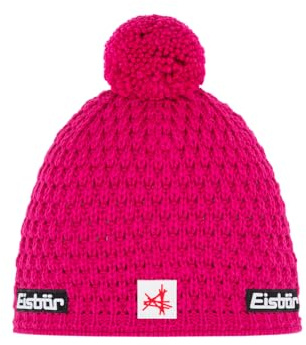 Eisbär Mütze Damen Trail Pompon Ski Austria Pink - Merino Wintermütze für Frauen - mit Fleece schützt vor Kälte und Wind - Bommelmütze atmungsaktiv elastisch Strickmütze Haube aus Österreich