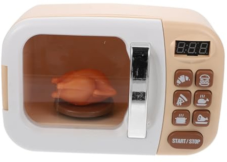CLISPEED Micro-Ondes pour Garçon et Filles Sons et Lumières, Mini Four en Plastique, Décor Éducatif pour Maison de Jeu, Créatif pour Fille et Garçon Dès 3 Ans, Accessoire Ludique pour Jeux