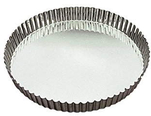 Gobel 126350 Moule Tourtière Ronde Cannelée Fond Fixe Fer Blanc Diamtère 32 cm