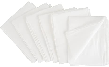6er-Set Seidentücher, 100% Seide, ca. 140 x 45 cm, Pongé 05, 1. Wahl, naturweiß