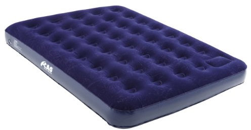 C.A.O. - Matelas floqué avec gonfleur intégré en Coton PVC - Couleur Bleu Marine - Longueur 180 cm - Largeur 130 cm - Hauteur 22 cm