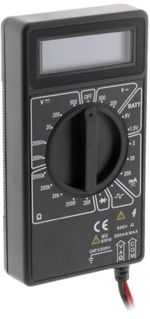 Zenitech - Digitales Multimeter 7 Funktionen CAT III 600V - Genaues Messgerät Mit Mehreren Bereichen - Inklusive 9V Batterie Und Integrierten Testsonden - Schwarz