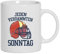 American Football Gruppen Fan bedruckte Kaffeetasse Bürotasse mit Spruch Motiv Jeden verdammten Sonntag 2, Größe: onesize,Weiß