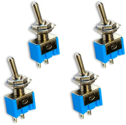 4x Premium 2Pin Mini Ein/Aus Kippschalter Schalter On Off DIY AC 125V/6A 250V/3A RC Blau Modellbau