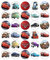 30 Cialde commestibili per decorare cupcake, motivo: Cars.