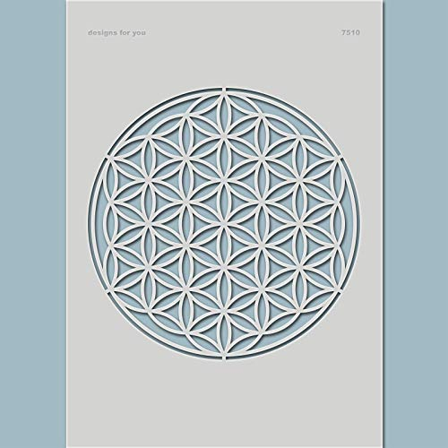 Schablone - Blume des Lebens/Lebensblume, Ø 17 cm, Malerschablone, Textilschablone, Ornament
