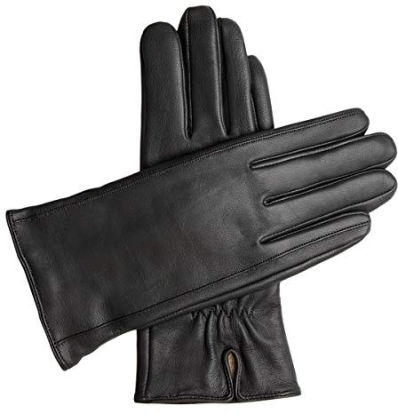 Downholme Klassische Lederhandschuhe mit Innenfutter aus Kaschmir für Damen
