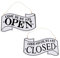 Amosfun Plaque de Porte Suspendue en Bois Double Face Vintage Open Closed Signe Enseigne à Suspendre Panneau Ouvert Fermé pour Décoration de Magasin Café (Blanc)