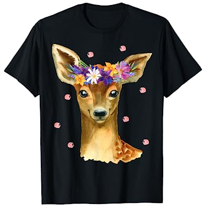Baby Reh Rehkitz Blumen Konfetti Tierliebhaber Waldtier T-Shirt