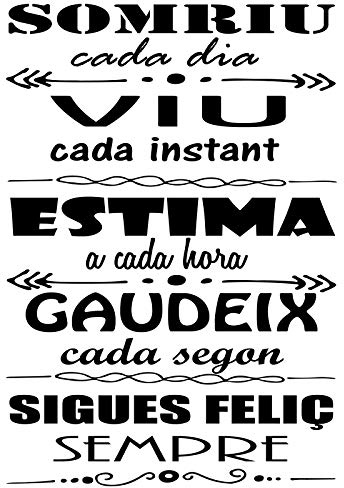 Docliick® Vinilo de pared decorativo en Catalán SOMRIU CADA DIA.. Pegatinas de pared decorativa de frases celebres.Vinilo decorativo decoración hogar Docliick DC-021-CAT