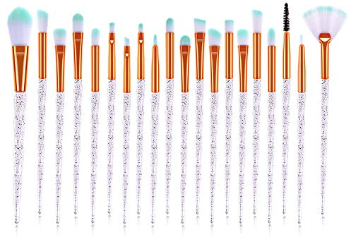 Pinceaux de maquillage, Nincee 20pcs Pinceau de maquillage pour Blush Foundation Correcteur Blush Surligneur Fard à Paupières Kit de Brosses (blanc)