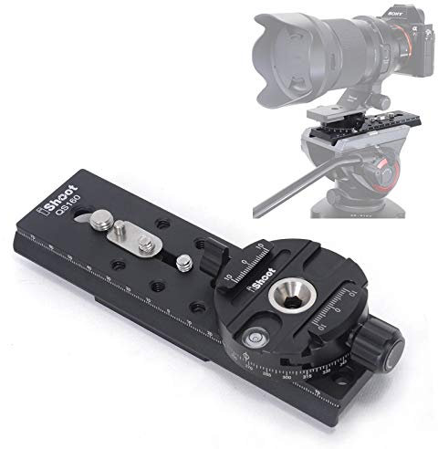 iShoot Quick Release Plate Adapter Clamp Converter for Arca-Swiss Fit Camera Plate to Sachtler Tripod Fluid Video Head FSB 10T 8T 6T DV2 DV8 DV10sb DV10 ACE XL Compatible with Manfrotto 500 700 series