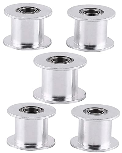 Glatte Riemenscheibe, 5 Stück GT2 Zahnriemen 20 Zähne Zahnriemenscheibe Zahnriemenscheibe aus Aluminiumlegierung, 10 mm breit für 3D-Drucker