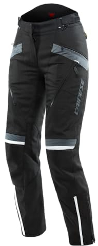 Dainese - Tempest 3 D Dry Lady Pants, Motorrad Tourenhose Für Damen, Wasserdicht, Herausnehmbares Thermofutter, Knieschutz, Schwarz/Schwarz/Ebony, 52