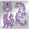 FINGERINSPIRE Tiger-Metall-Journal-Schablone Malvorlage Edelstahl Multifunktionaler Planer Notizbuch-Schablonen-Vorlagen für Heimwerken Gravieren Malen Scrapbooking
