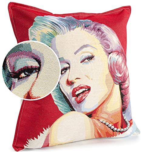 ANRO Kissenbezug Dekokissen Kissen Sofakissen Kissenbezüge Kissenhülle Gobelin Motiv Marilyn Monroe 45x45cm ohne Füllung