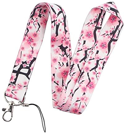 Lipfer Sakura Lanyards, Cherry Blossom Badge Halter Für Id -Abzeichen, Pink, Muttertagsgeschenke, Silbernen Verschluss Für Schlüssel, USB, Handy