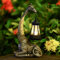 Giraffe Gartendeko mit Solarlampe - 28cm Giraffe Gartenfiguren Draußen Statuen Figuren mit Solarbetriebene LED-Lichter für Garten/Hof Geschenkidee Giraffe Geschenke für Frauen
