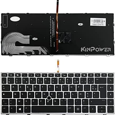 KINPOWER Clavier Azerty Français Compatible avec HP EliteBook 840 G5 840 G6 Rétroéclairage