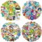 200 Aufkleber für Kinder, Wasserflaschen-Aufkleber, Vinyl, wasserdicht, Scrapbook, niedliche Großpackung, für Laptop, Skateboard, Computer, Gitarre, gemischte bunte coole Aufkleber (Tier, Fahrzeug)