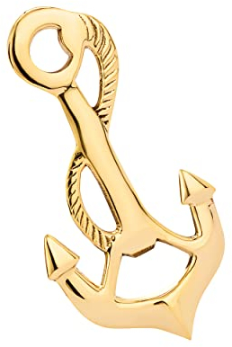 NKlaus Maritim Flaschenöffner Anker 12,5x7cm aus Messing gold Kapselheber Bieröffner 11556