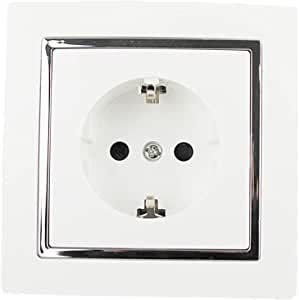 Enchufe Doble, Enchufe de Pared, Toma de Corriente Doble, Color Blanco, para Montaje en Superficie,10AX,16A,250V, 2 Enchufes (1 TOMA)