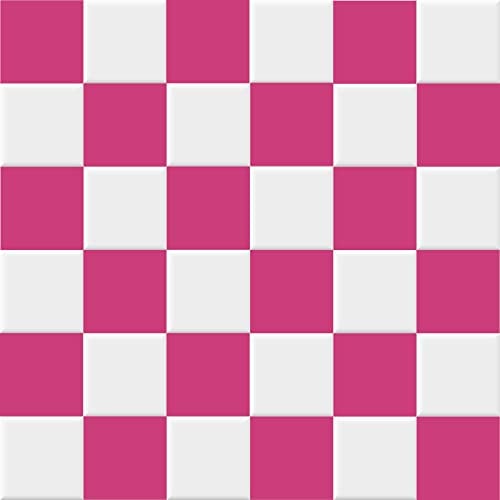 INDIGOS Fliesenaufkleber Fliesen matt - Pink - 14,5x14,5cm - Wandfliese Aufkleber - Klebefliesen für Wand - Stickerfliesen Küche, Bad, WC, Bordüre Fliesenspiegel renovieren überkleben