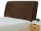 GEBIN Bettkopfteil Hussen, Bett Kopfteil Bezug, Stretch Bett Kopfteil Schonbezug, Staubdichte Schutzhülle für gepolsterte Schlafzimmer Kopfteil, Samt Stoff (Braun,200-220cm)
