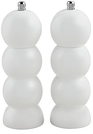 Mud Pie 40250155 Classic - Molinillos de sal y pimienta, madera de pino, color blanco