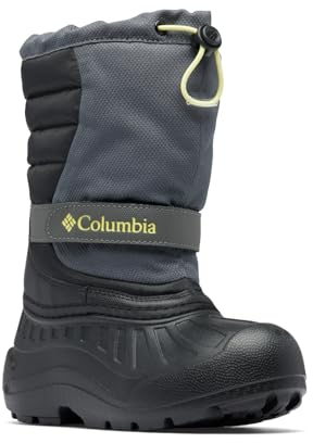 Columbia Powderbug Snowlite, Stivali da neve Unisex - bambini e ragazzi, Dark Grey/Black Youth, 39 EU